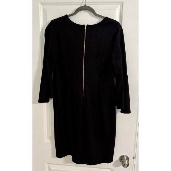 Chicos 0(US-4) Black Flare Sleeves Dress With Gold Zippered Back - Picture 6 of 14